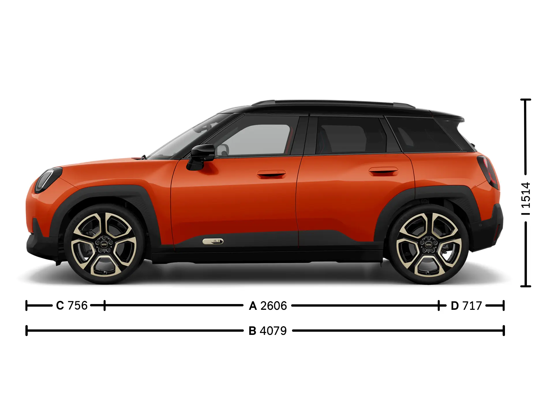 MINI Aceman integral electric Dimensiuni lateral