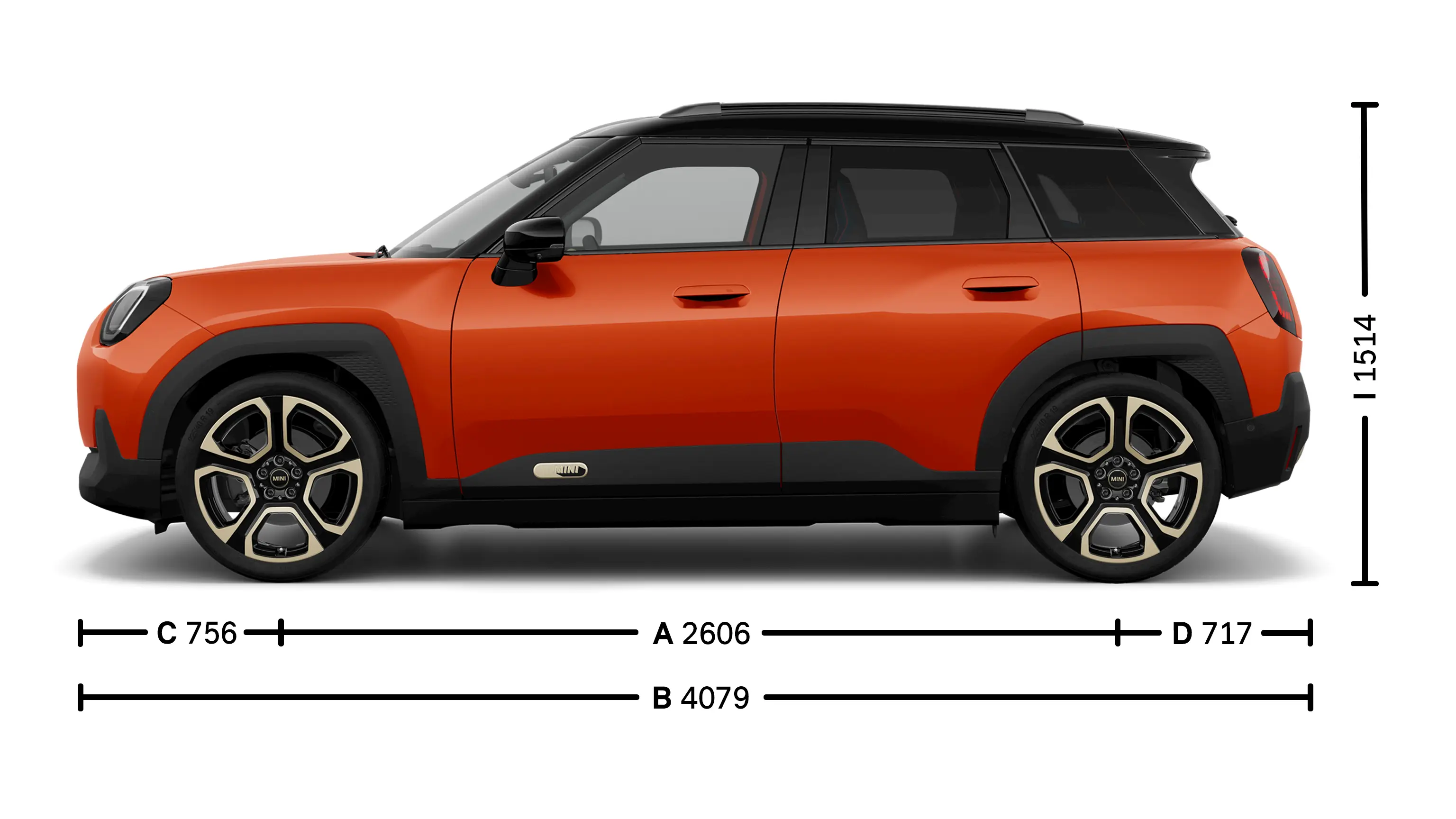 MINI Aceman integral electric Dimensiuni lateral