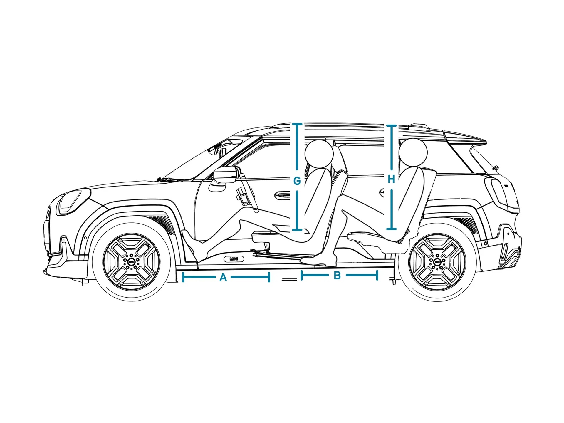 MINI Aceman integral electric - Dimensiuni interior lateral