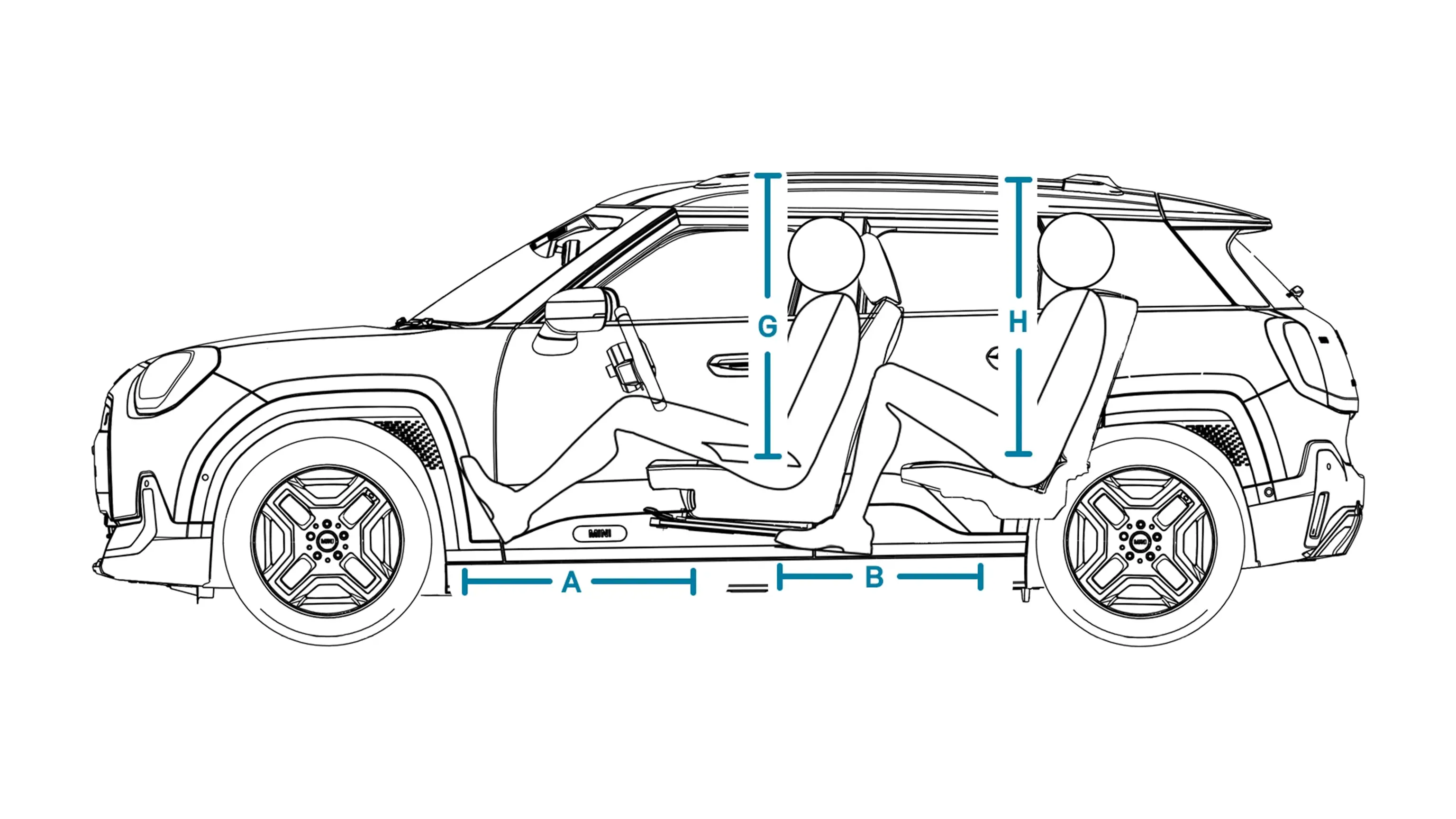 MINI Aceman integral electric - Dimensiuni interior lateral