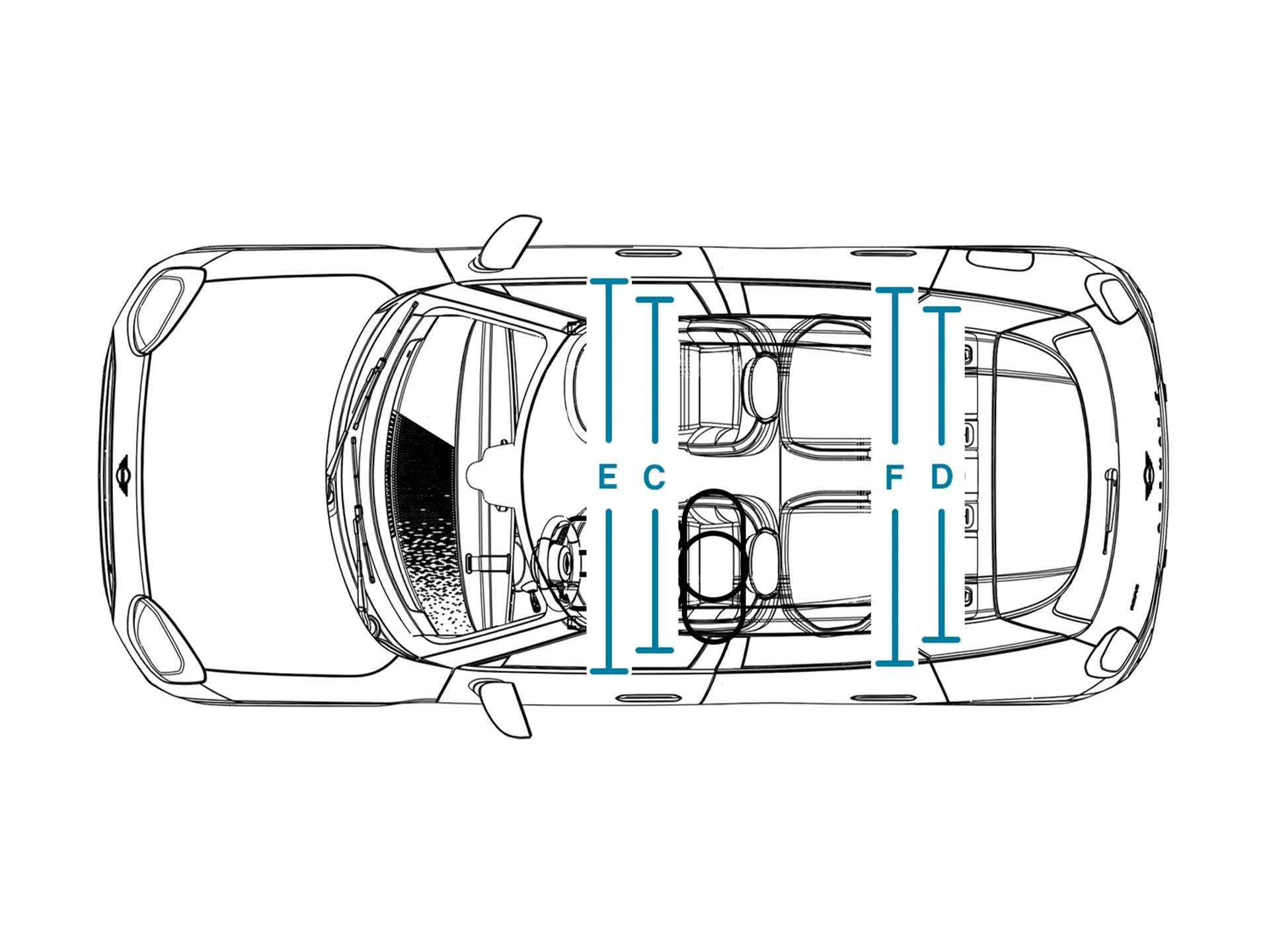 MINI Aceman integral electric - Dimensiuni interior plafon
