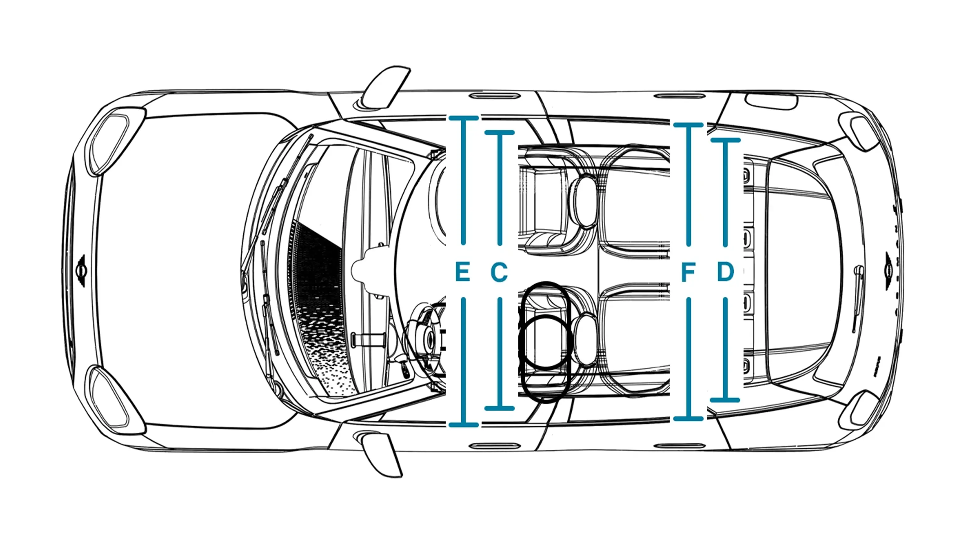 MINI Aceman integral electric - Dimensiuni interior plafon