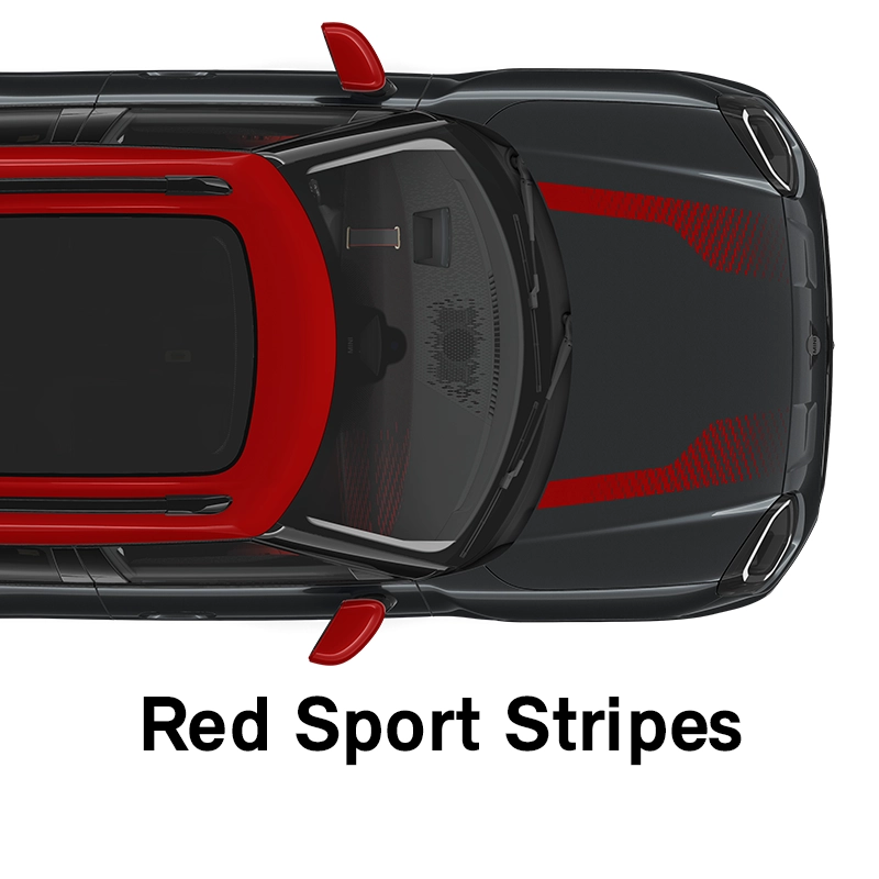  MINI - echipamente - stilul jcw - dungi sport decorative în roşu