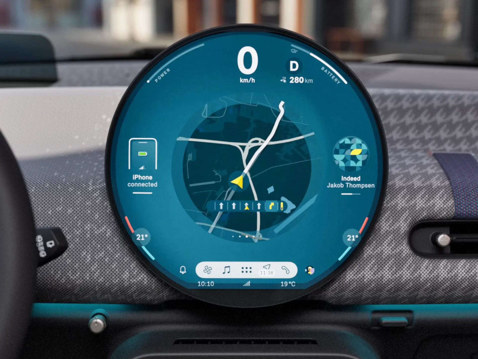 MINI Cooper integral electric - Ecran rotund