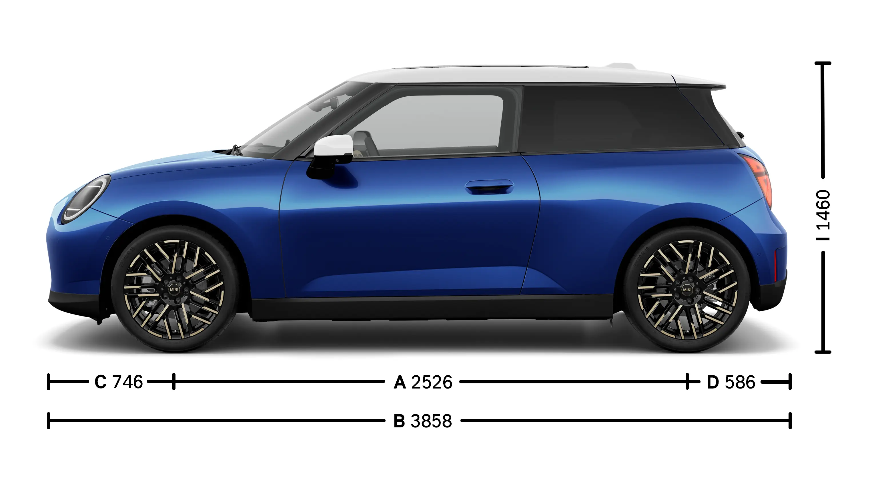 MINI Cooper integral electric Dimensiuni lateral