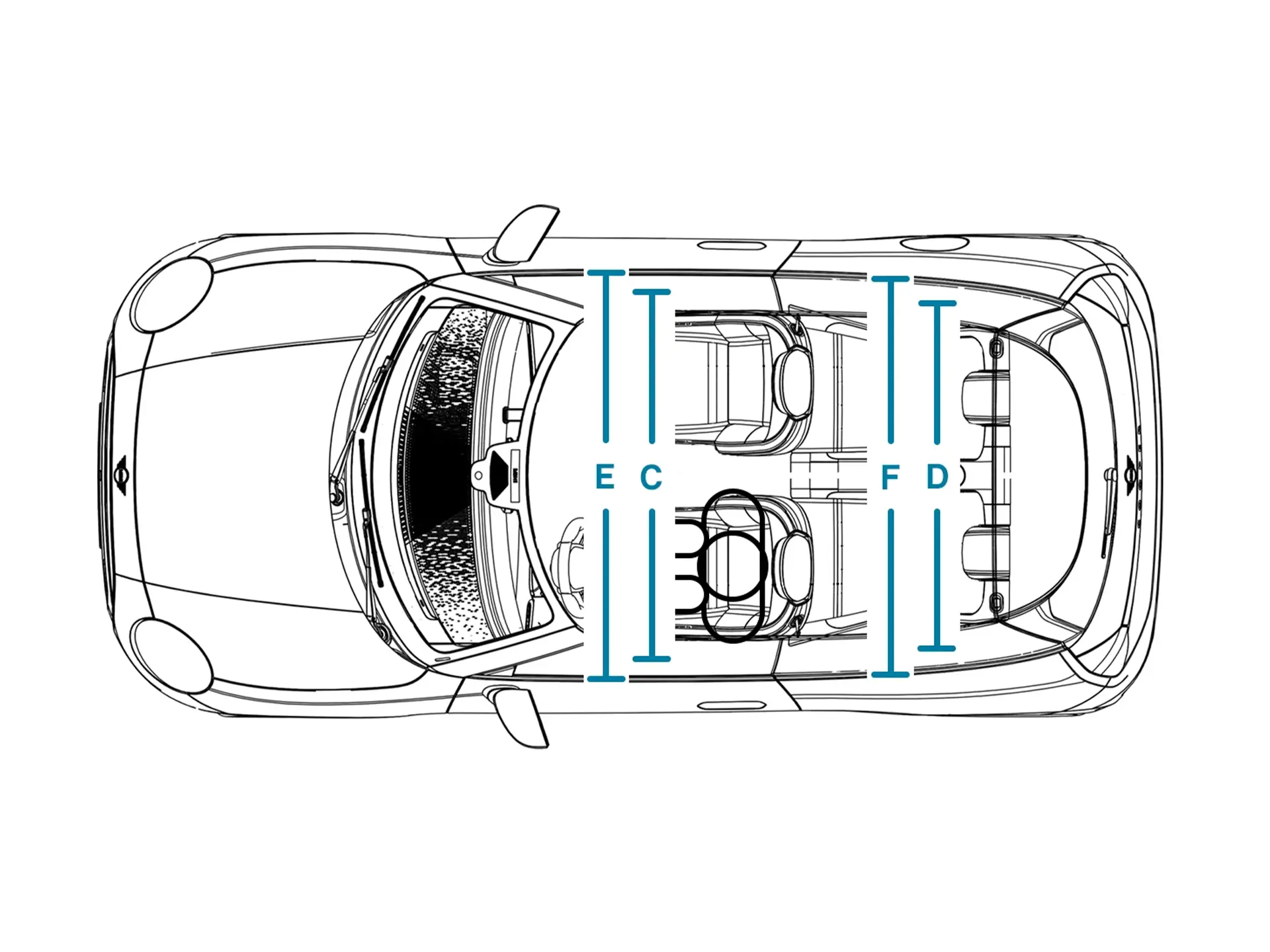 MINI Cooper integral electric - Dimensiuni interior plafon