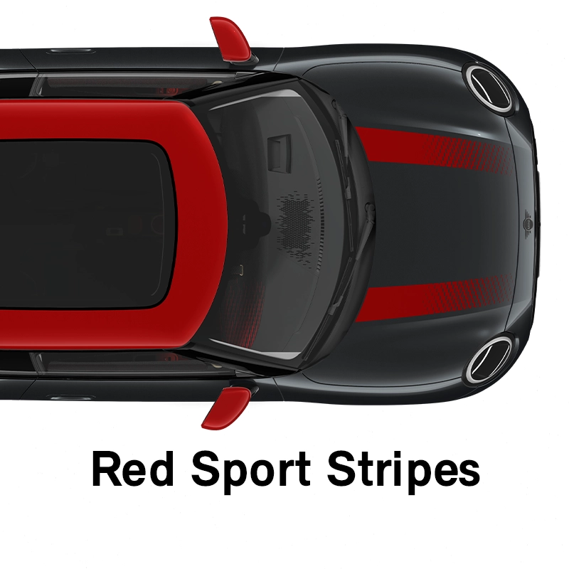  MINI - echipamente - stilul jcw - dungi sport decorative în roşu