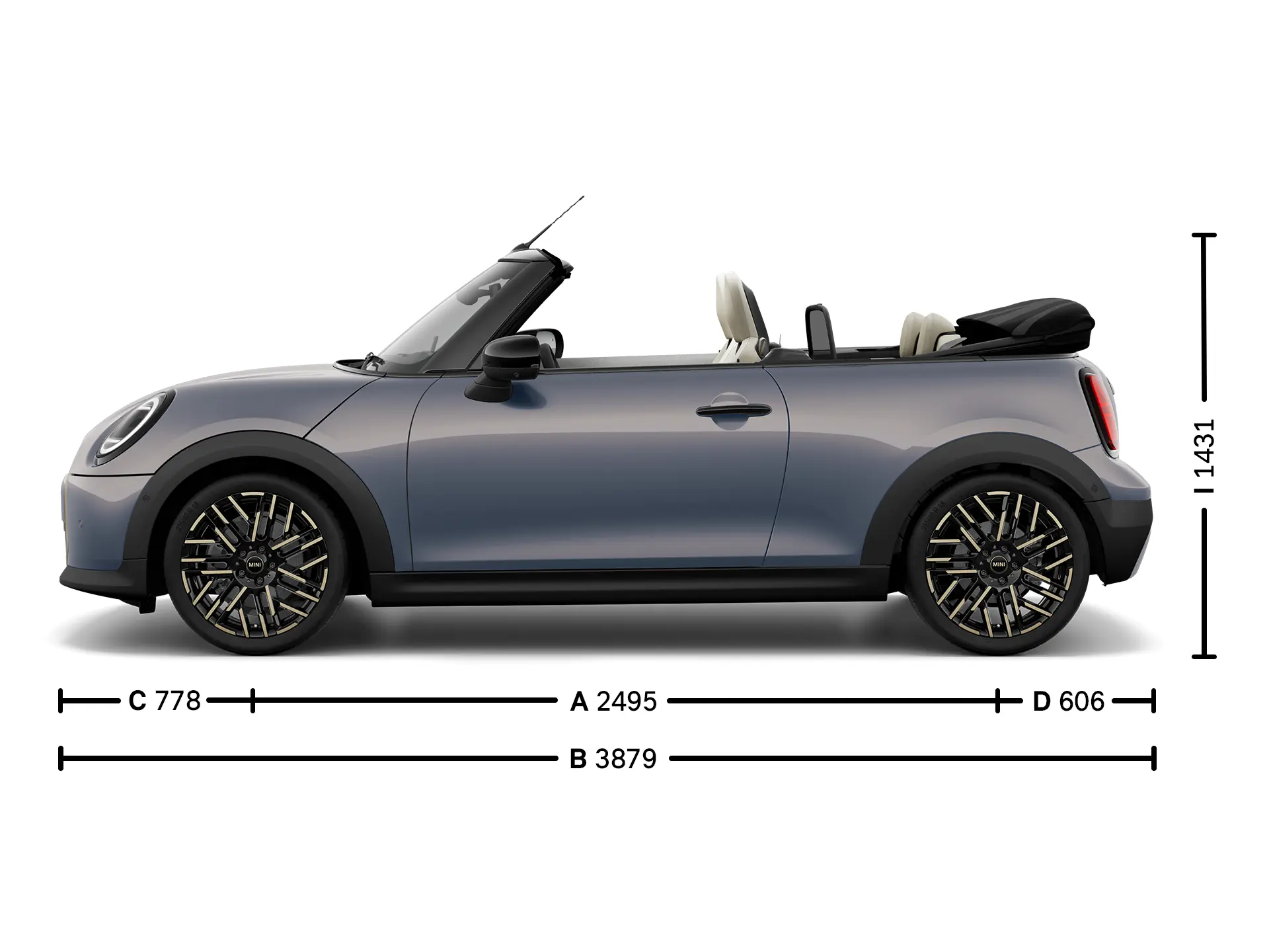MINI Cooper Cabrio - Dimensiuni lateral