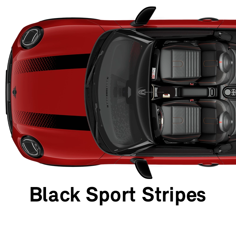  MINI - echipamente - stilul jcw - dungi sport decorative în negru