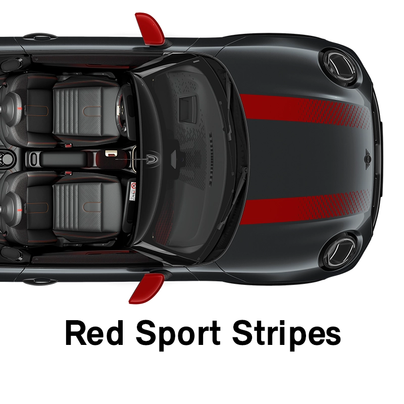  MINI - echipamente - stilul jcw - dungi sport decorative în roşu