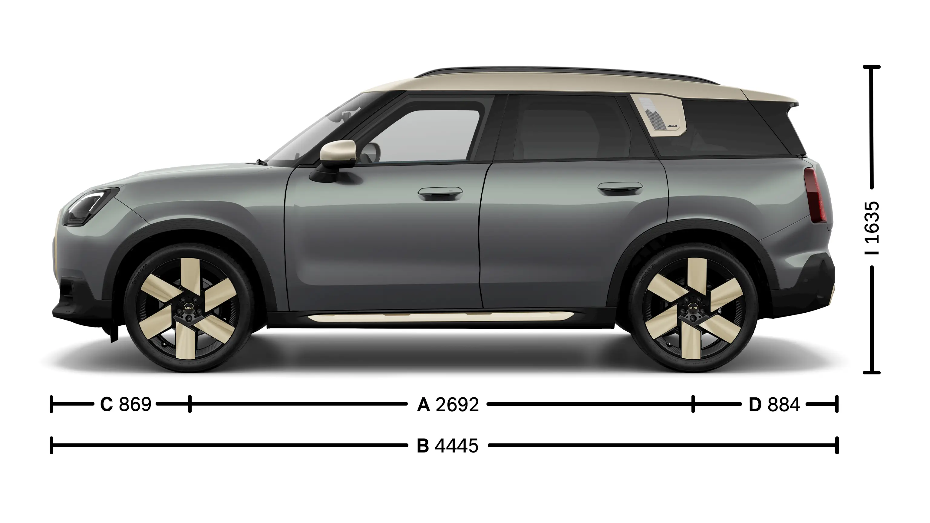 MINI Countryman integral electric Dimensiuni lateral