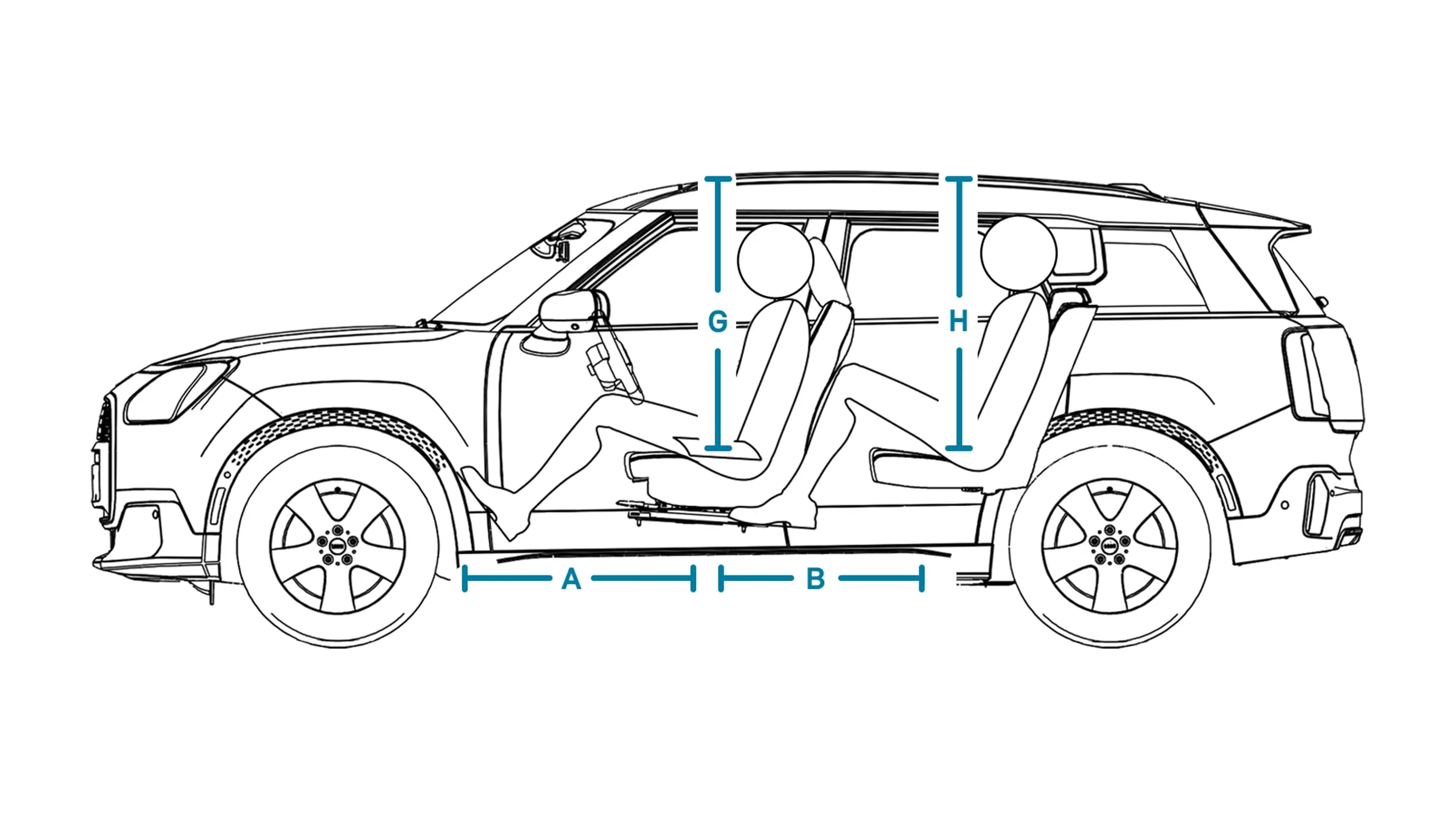 MINI Countryman integral electric - Dimensiuni interior lateral