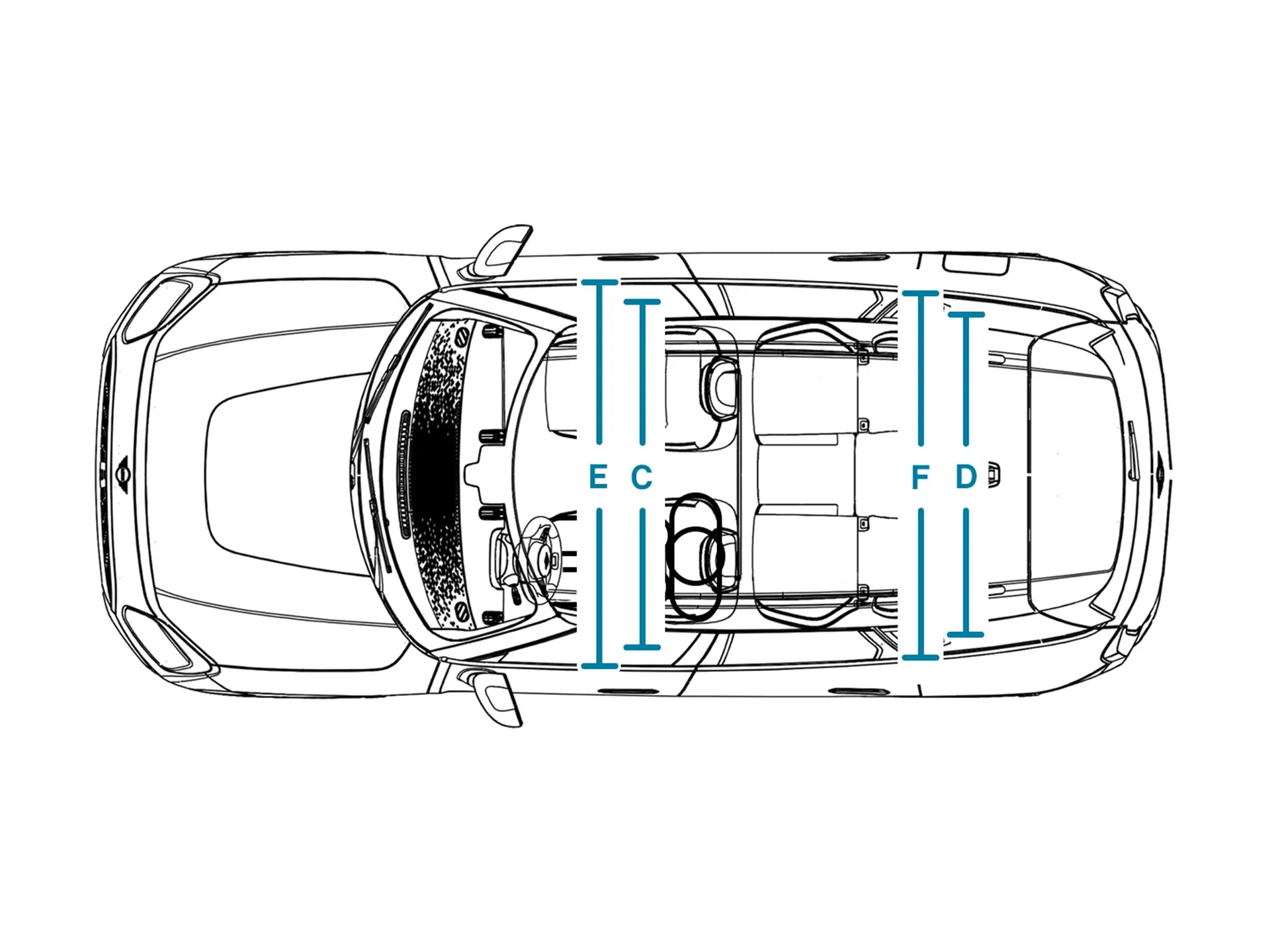 MINI Countryman integral electric - Dimensiuni interior plafon