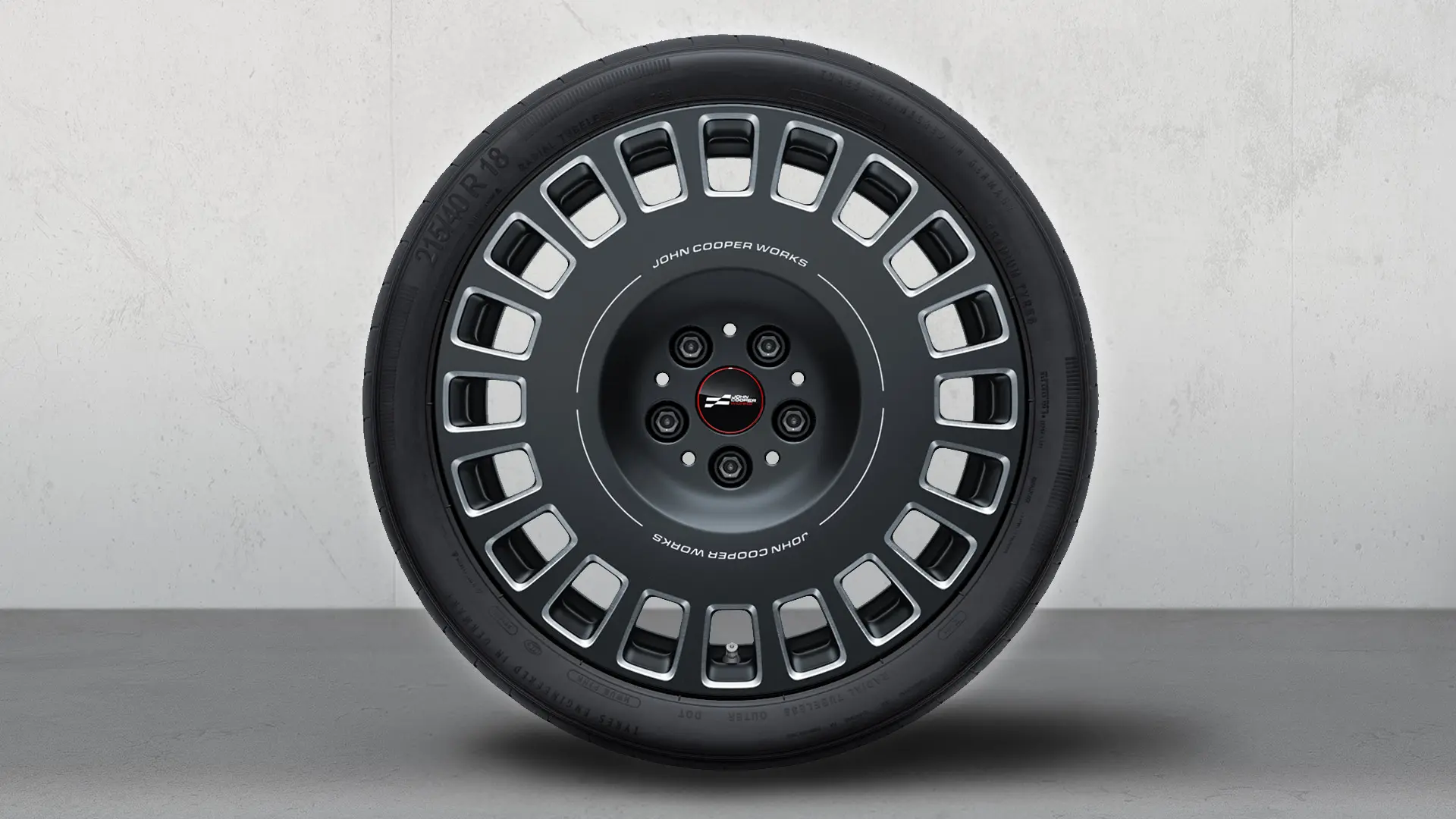 Jante MINI JCW Rallye-spoke de 18", tip 964, în Gri Frozen Midnight, striate.
