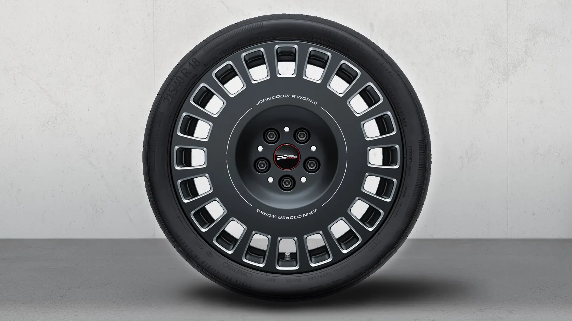 Jante JCW din aliaj turnat Rallye Spoke de 18“ tip 964 Bicolor (gri Frozen Midnight, lustruit), set complet de roţi de vară