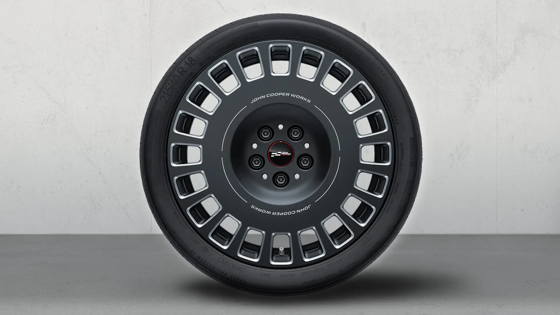 Jante JCW din aliaj turnat Rallye Spoke de 18“ tip 964 Bicolor (gri Frozen Midnight, lustruit), set complet de roţi de vară