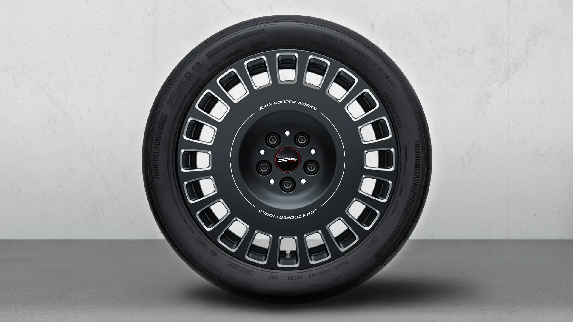 Jante JCW din aliaj turnat Rallye Spoke de 18“ tip 992 Bicolor (gri Frozen Midnight, lustruit), set complet de roţi de vară.