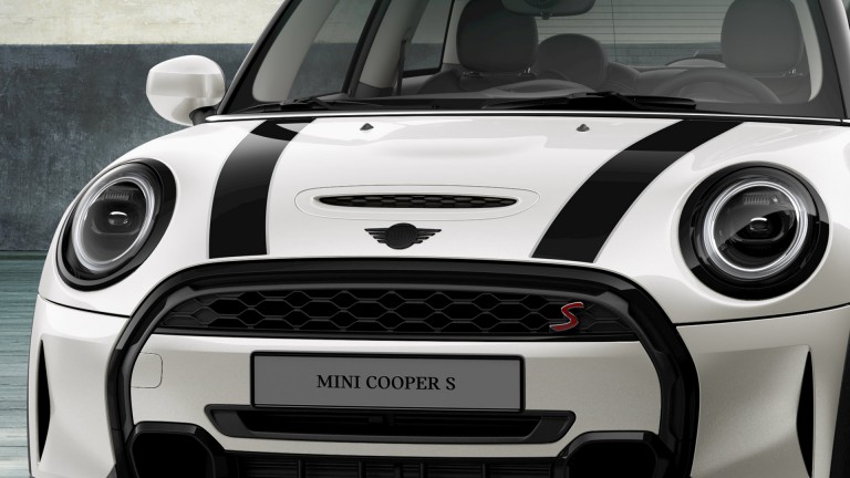 MINI Cooper SE cu 3 uşi – Dungi sport – Jet Black