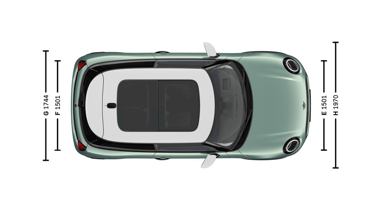 MINI Cooper cu 3 uşi - dimensiuni - imagine intro bird view