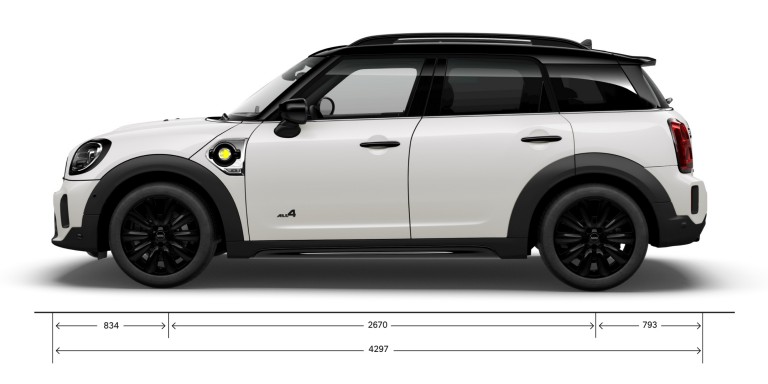 MINI Cooper SE Countryman All4 – Imagine din partea laterală – dimensiuni